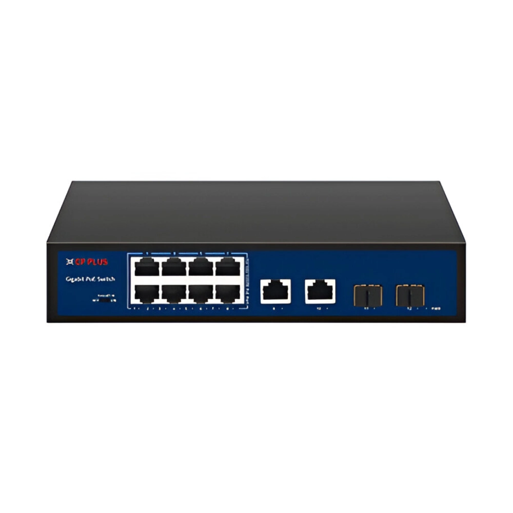 CP-Plus Poe Switch 8 Port (8 GE + 2 GE + 2 SFP Port) view 2